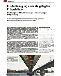 In situ-Reinigung einer stillgelegten Erdgasleitung