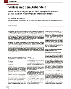 Schluss mit dem Anbandeln