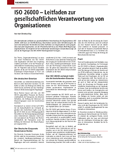 ISO 26000 - Leitfaden zur gesellschaftlichen Verantwortung von Organisationen