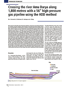 Crossing the river Amu Darya along 1,800 metres with a 56" high-pressure gas pipeline using the HDD method