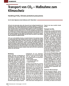 Transport von CO2 - Maßnahme zum Klimaschutz