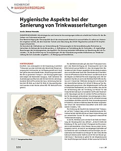 Hygienische Aspekte bei der Sanierung von Trinkwasserleitungen
