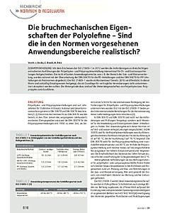 Die bruchmechanischen Eigen-schaften der Polyolefine - Sind die in den Normen vorgesehenen Anwendungsbereiche realistisch?