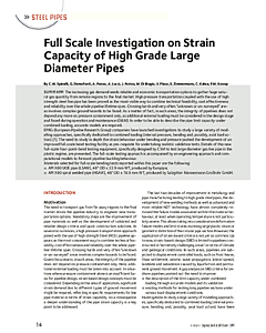 Full Scale Investigation on Strain Capacity of High Grade Large Diameter Pipes