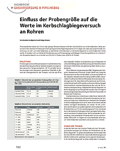 Einfluss der Probengröße auf die Werte im Kerbschlagbiegeversuch an Rohren