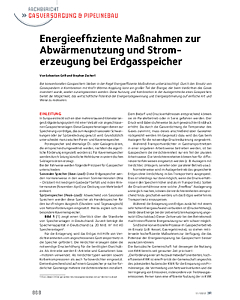 Energieeffiziente Maßnahmen zur Abwärmenutzung und Stromerzeugung bei Erdgasspeicher