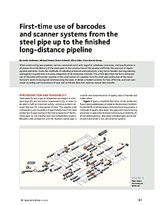 First-time use of barcodes and scanner systems from the steel pipe up to the finished long-distance pipeline
