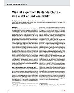 Was ist eigentlich Bestandsschutz – wie wirkt er und wie nicht?