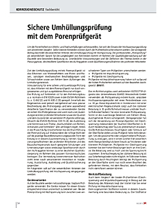 Sichere Umhüllungsprüfung mit dem Porenprüfgerät