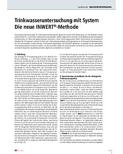 Trinkwasseruntersuchung mit System Die neue INWERT®-Methode