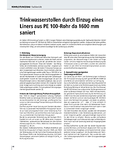 Trinkwasserstollen durch Einzug eines Liners aus PE 100-Rohr da 1600 mm saniert