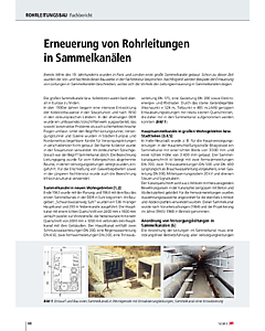 Erneuerung von Rohrleitungen in Sammelkanälen
