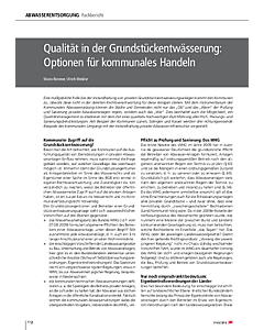 Qualität in der Grundstückentwässerung: Optionen für kommunales Handeln