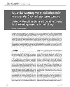Zustandsbewertung von metallischen Rohrleitungen der Gas- und Wasserversorgung