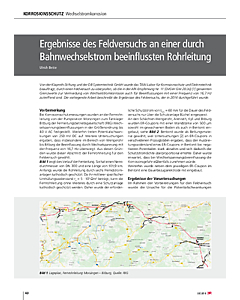 Ergebnisse des Feldversuchs an einer durch Bahnwechselstrom beeinflussten Rohrleitung