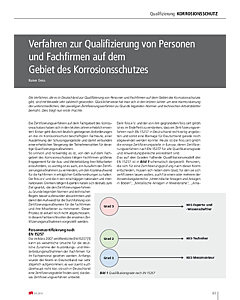 Verfahren zur Qualifizierung von Personen und Fachfirmen auf dem Gebiet des Korrosionsschutzes