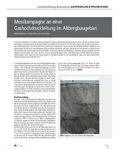 Messkampagne an einer Gashochdruckleitung im Altbergbaugebiet