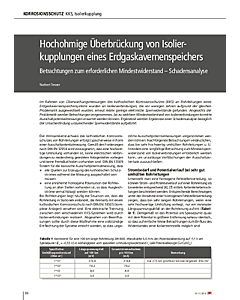 Hochohmige Überbrückung von Isolierkupplungen eines Erdgaskavernenspeichers