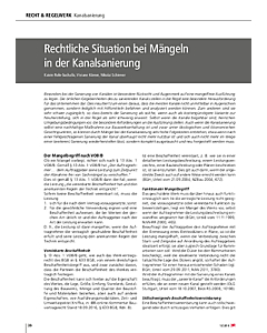 Rechtliche Situation bei Mängeln in der Kanalsanierung