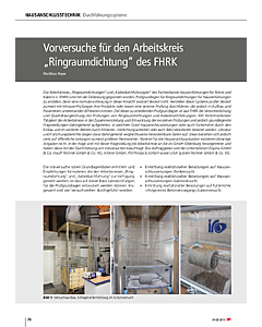 Vorversuche für den Arbeitskreis „Ringraumdichtung“ des FHRK