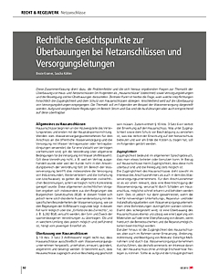 Rechtliche Gesichtspunkte zur Überbauungen bei Netzanschlüssen und Versorgungsleitungen