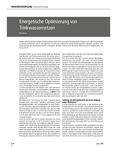 Energetische Optimierung von Trinkwassernetzen
