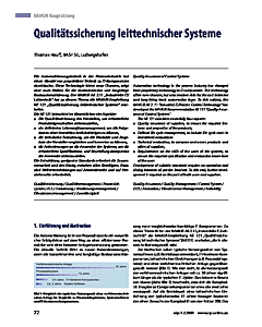 Qualitätssicherung leittechnischer Systeme