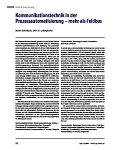 Kommunikationstechnik in der Prozessautomatisierung - mehr als Feldbus