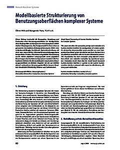 Modellbasierte Strukturierung von Benutzungsoberflächen komplexer Systeme