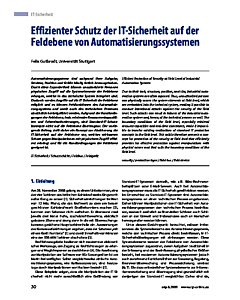 Effizienter Schutz der IT-Sicherheit auf der Feldebene von Automatisierungssystemen