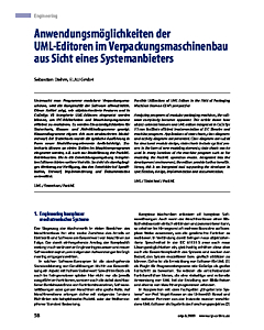 Anwendungsmöglichkeiten der UML-Editoren im Verpackungsmaschinenbau aus Sicht eines Systemanbieters