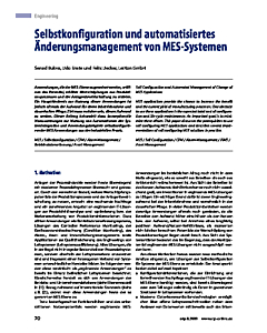Selbstkonfiguration und automatisiertes Änderungsmanagement von MES-Systemen