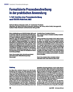 Formalisierte Prozessbeschreibung in der praktischen Anwendung