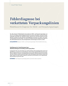 Fehlerdiagnose bei verketteten Verpackungslinien Modellbasierte Diagnose für Abfüll- und Verpackungsanlagen