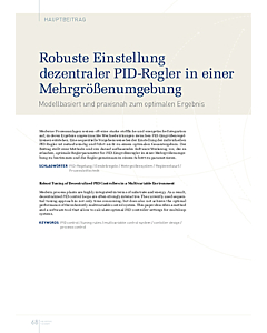 Robuste Einstellung dezentraler PID-Regler in einer Mehrgrößenumgebung Modellbasiert und praxisnah zum optimalen Ergebnis