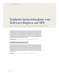 Einfache Inbetriebnahme von Software-Reglern auf SPS