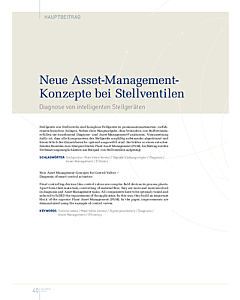 Neue Asset-Management - Konzepte bei Stellventilen