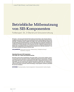 Betriebliche Mitbenutzung von SIS-Komponenten