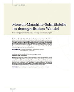 Mensch-Maschine-Schnittstelle im demografischen Wandel