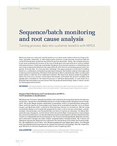 Sequence/batch monitoring and root cause analysis
