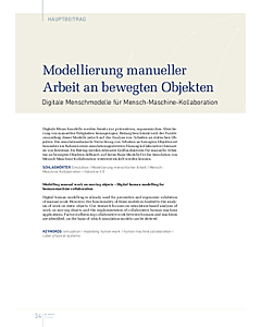 Modellierung manueller Arbeit an bewegten Objekten