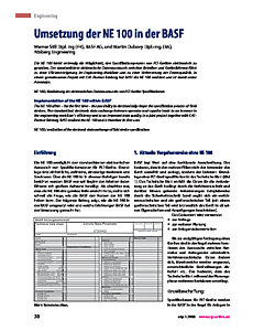 Umsetzung der NE 100 in der BASF