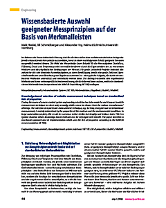 Wissensbasierte Auswahl geeigneter Messprinzipien auf der Basis von Merkmalleisten