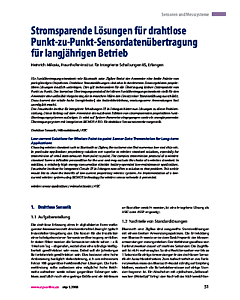Stromsparende Lösungen für drahtlose Punkt-zu-Punkt-Sensordatenübertragung für langjährigen Betrieb