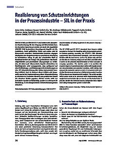 Realisierung von Schutzeinrichtungen in der Prozessindustrie - SIL in der Praxis