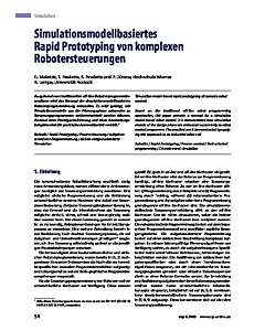 Simulationsmodellbasiertes Rapid Proto-typing von komplexen Robotersteuerungen