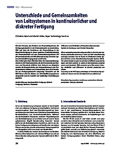 Unterschiede und Gemeinsamkeiten von Leitsystemen in kontinuierlicher und diskreter Fertigung