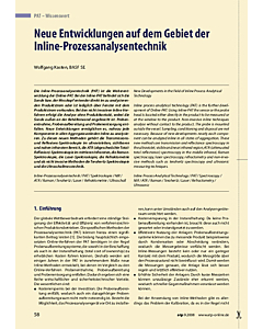 Neue Entwicklungen auf dem Gebiet der Inline-Prozessanalysentechnik
