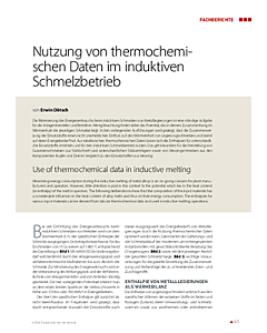 Nutzung von thermochemischen Daten im induktiven Schmelzbetrieb