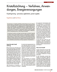 Kristallzüchtung - Verfahren, Anwendungen, Energieversorgungen
